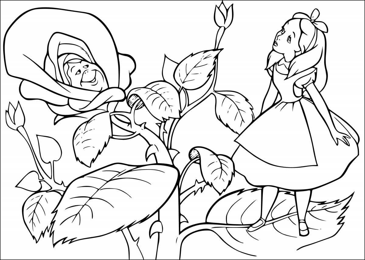 The amazing alice in wonderland disney coloring page