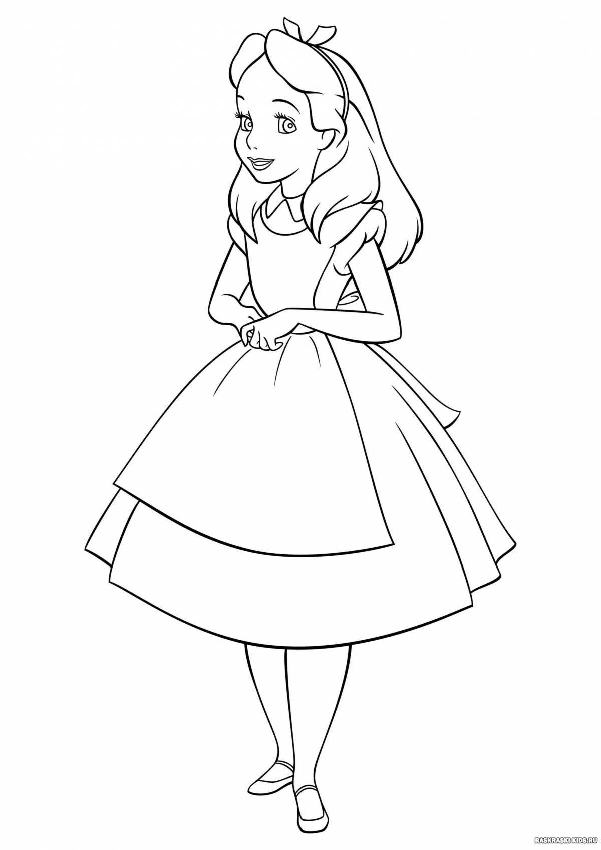 The amazing alice in wonderland disney coloring page