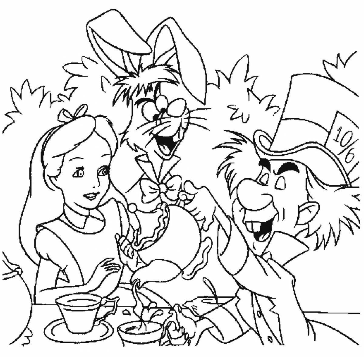 Alice in Wonderland disney coloring page