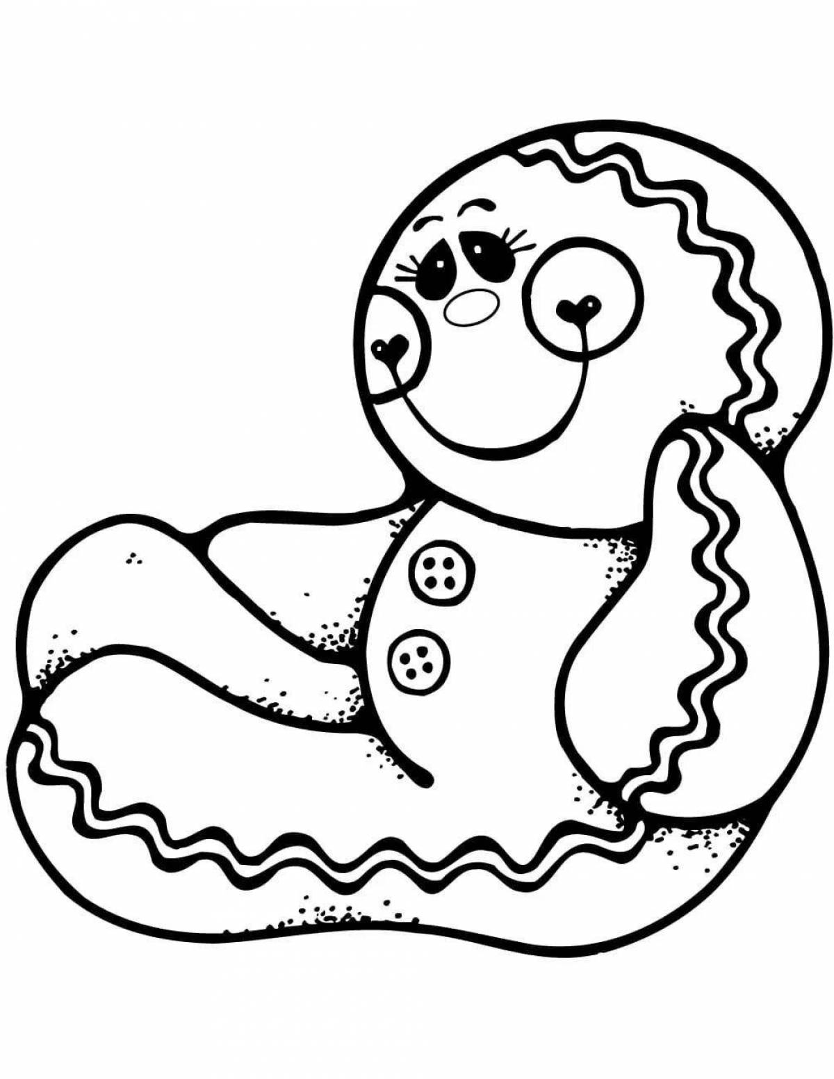 Coloring page festive Tula gingerbread
