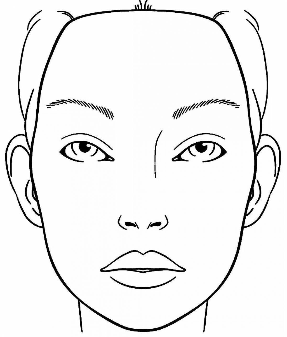 Colorful face makeup coloring pages for kids
