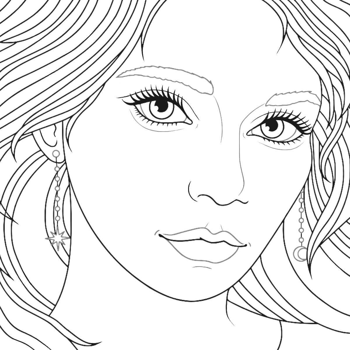 Creative makeup face coloring book for kids