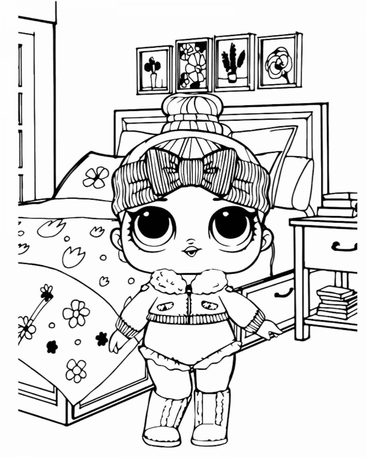Color-adorable coloring page lol doll