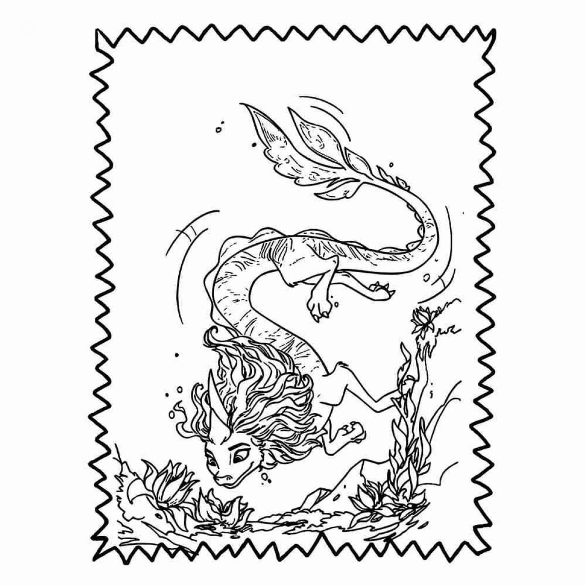 Фото Блестящая раскраска дракона сису рая