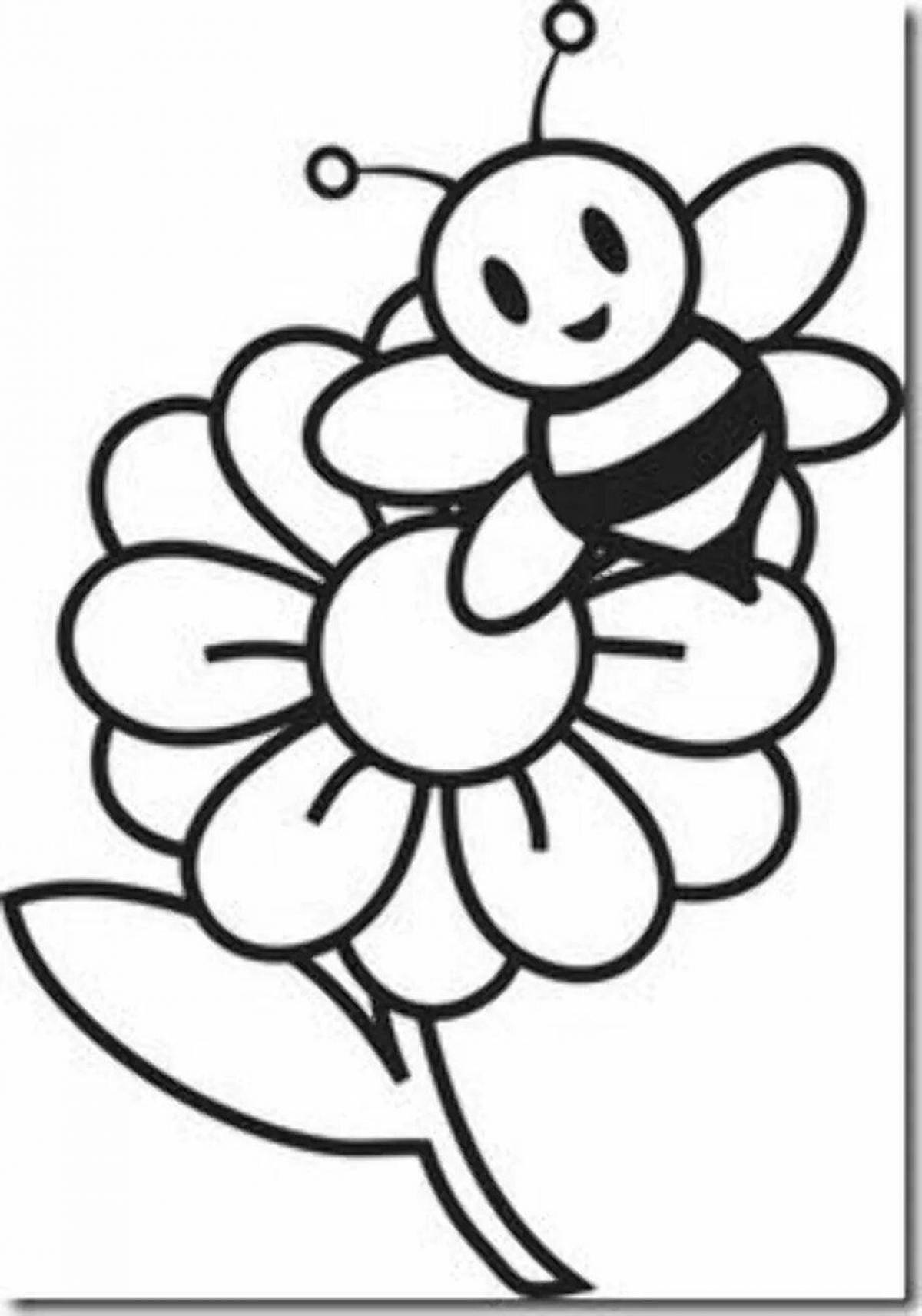 Coloring bee for kids