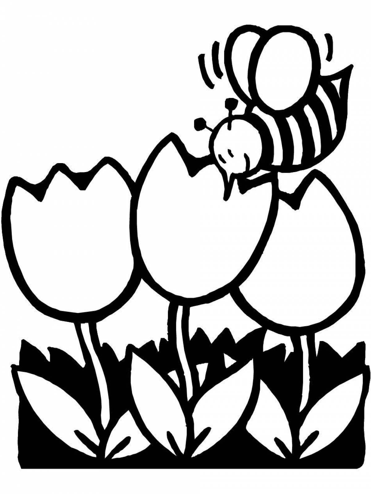 Adorable bee coloring book for kids