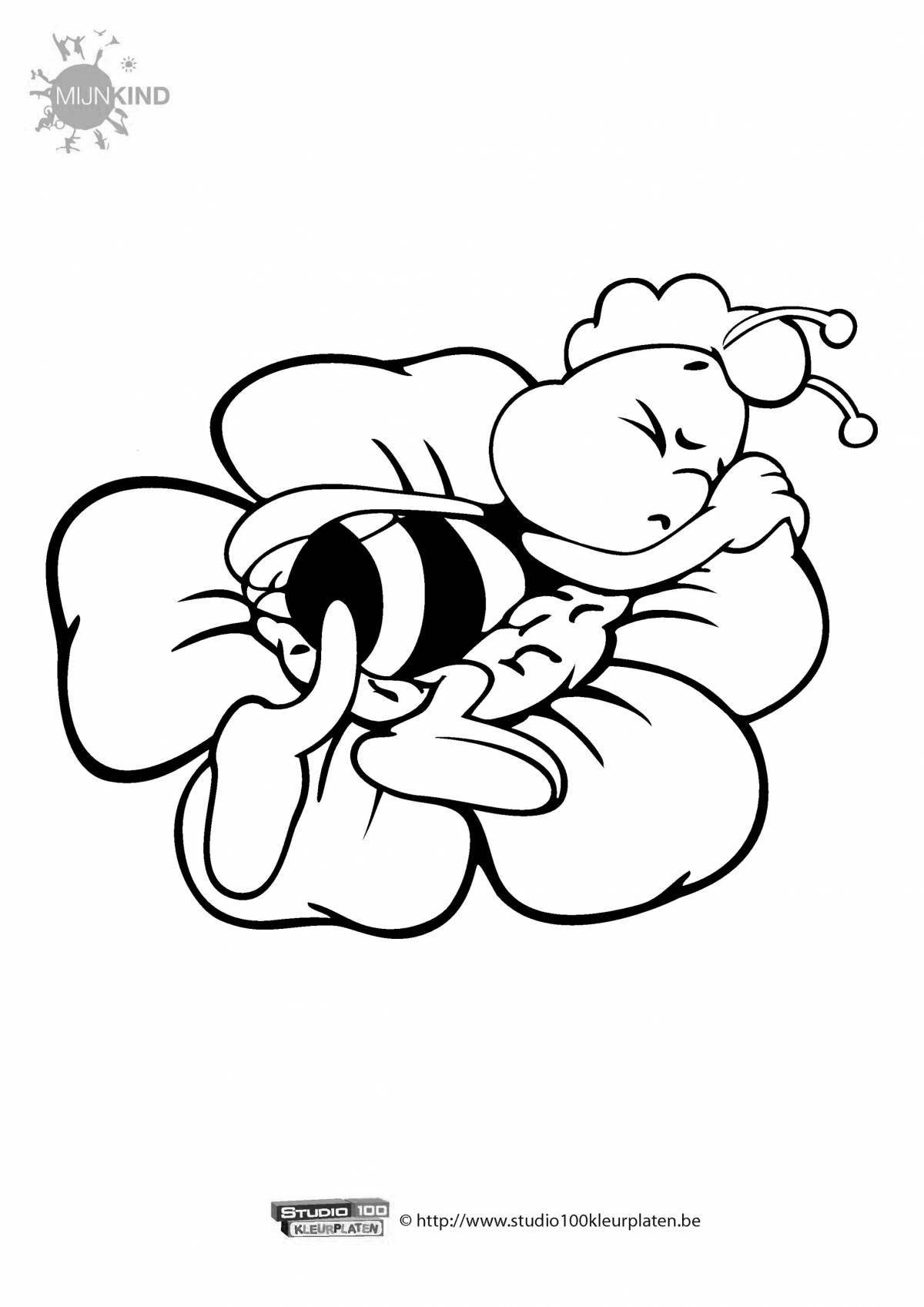 Великолепная пчела-раскраска для детей