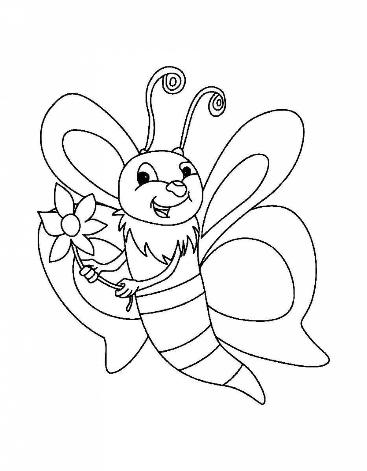 Изысканная раскраска пчелы для детей