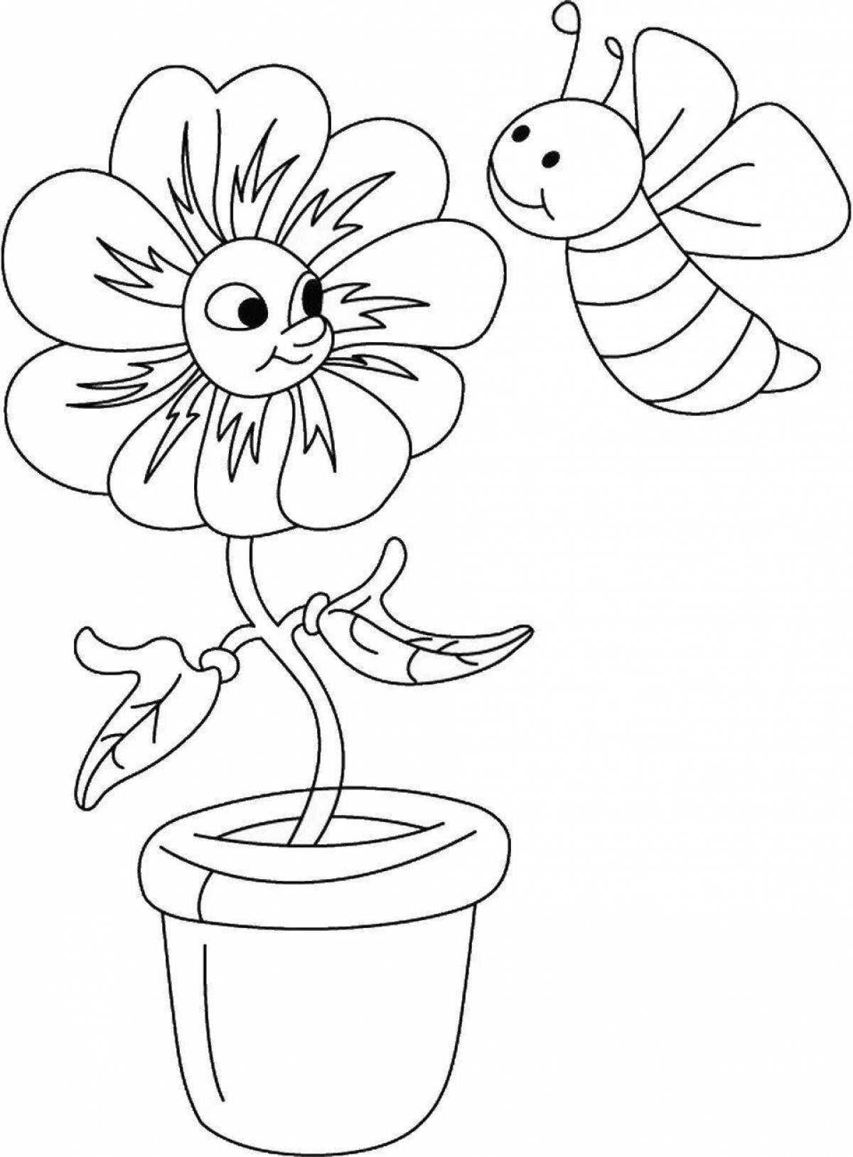 Great bee coloring book for kids