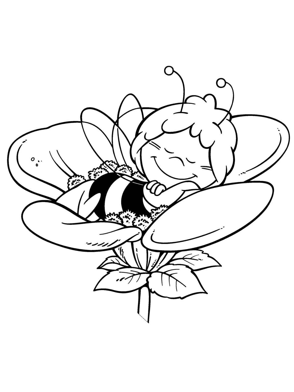 Буйная пчела раскраски для детей