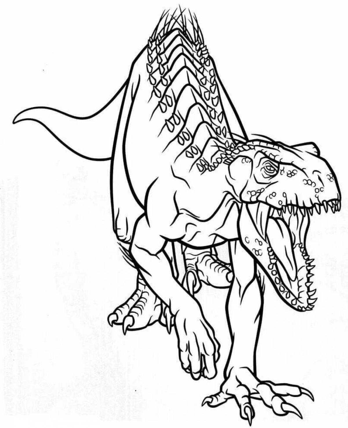 Увлекательная раскраска indominus rex для детей