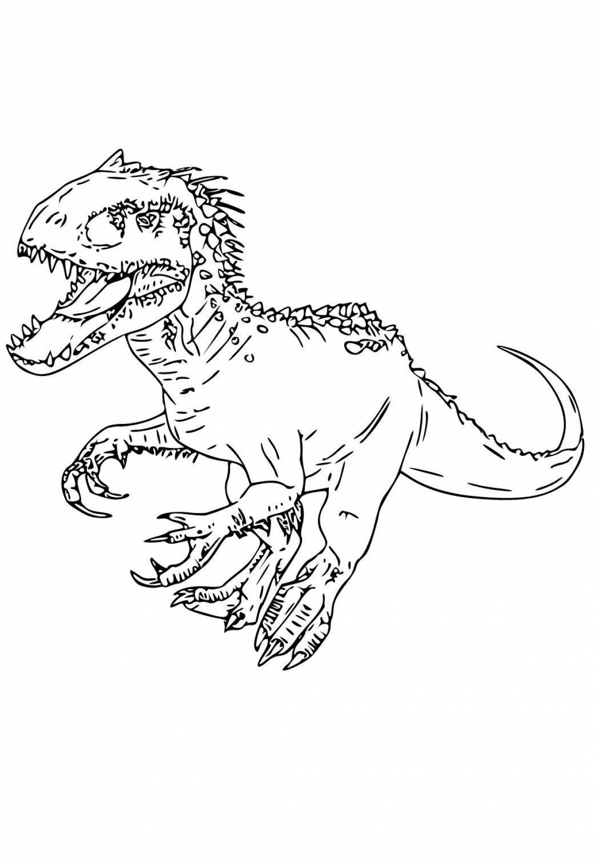 Радостная раскраска indominus rex для детей