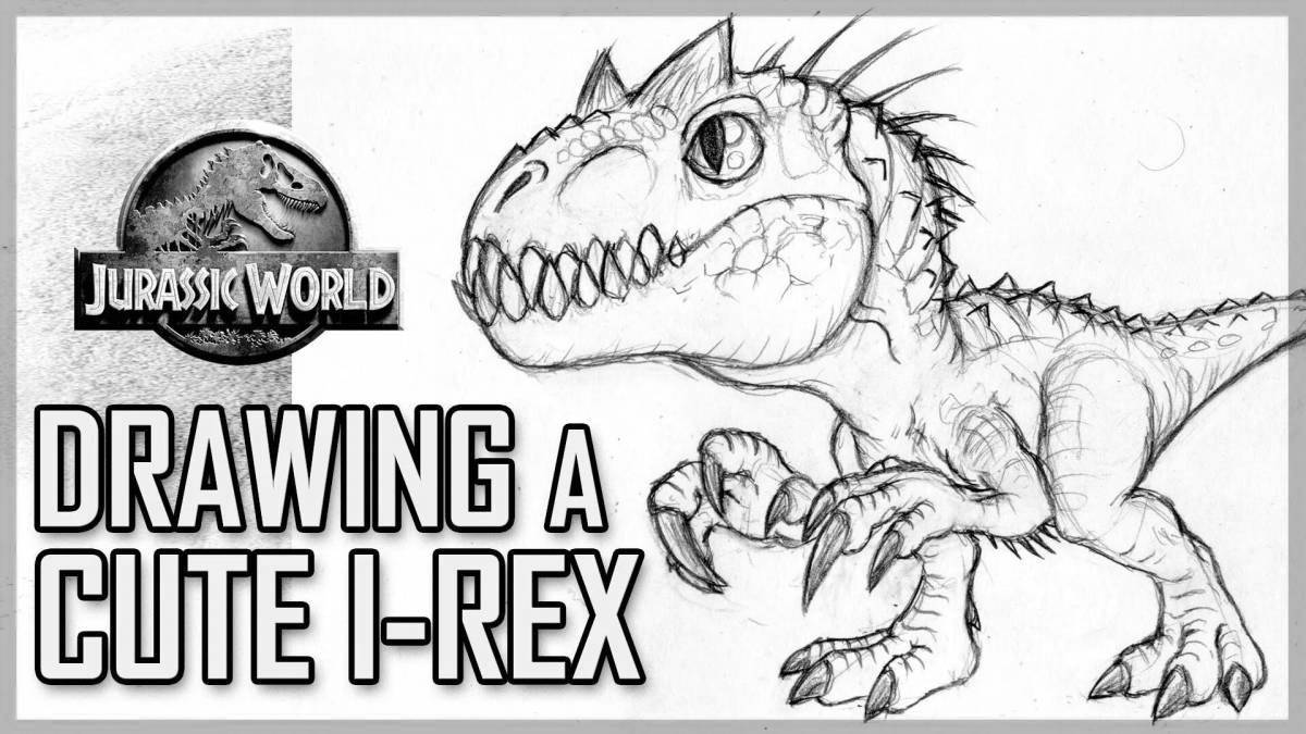 Adorable indominus rex coloring book for kids
