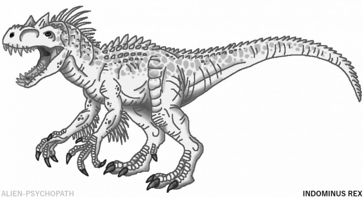 Интригующая раскраска indominus rex для детей