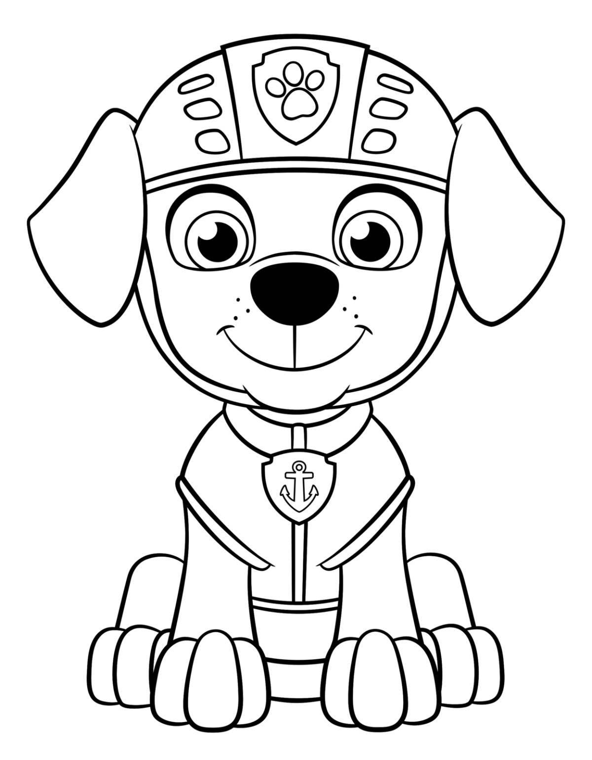 Paw patrol bright coloring with bright outline