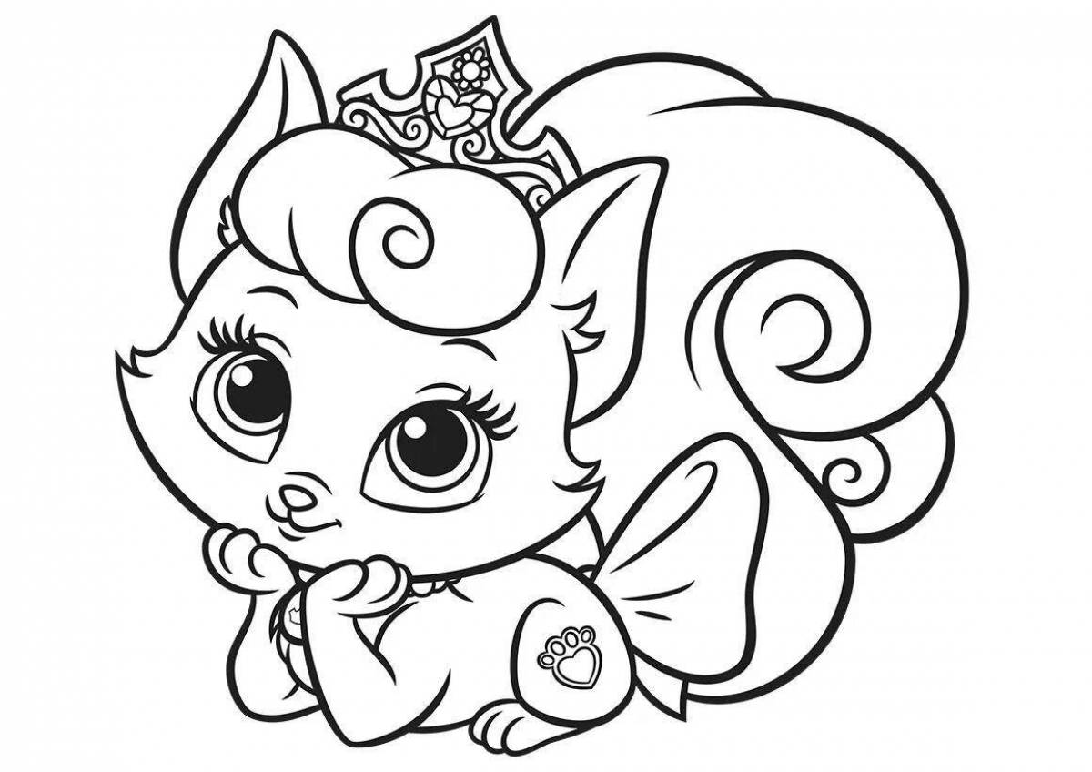 Cute cats coloring book for girls