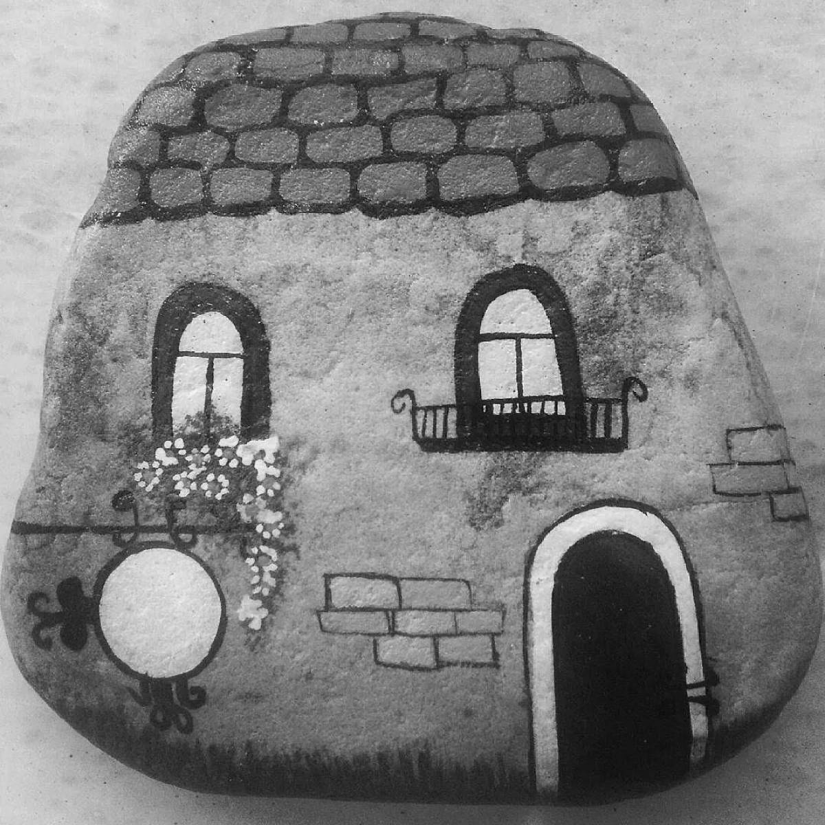 Adorable garden stones coloring with acrylic paints