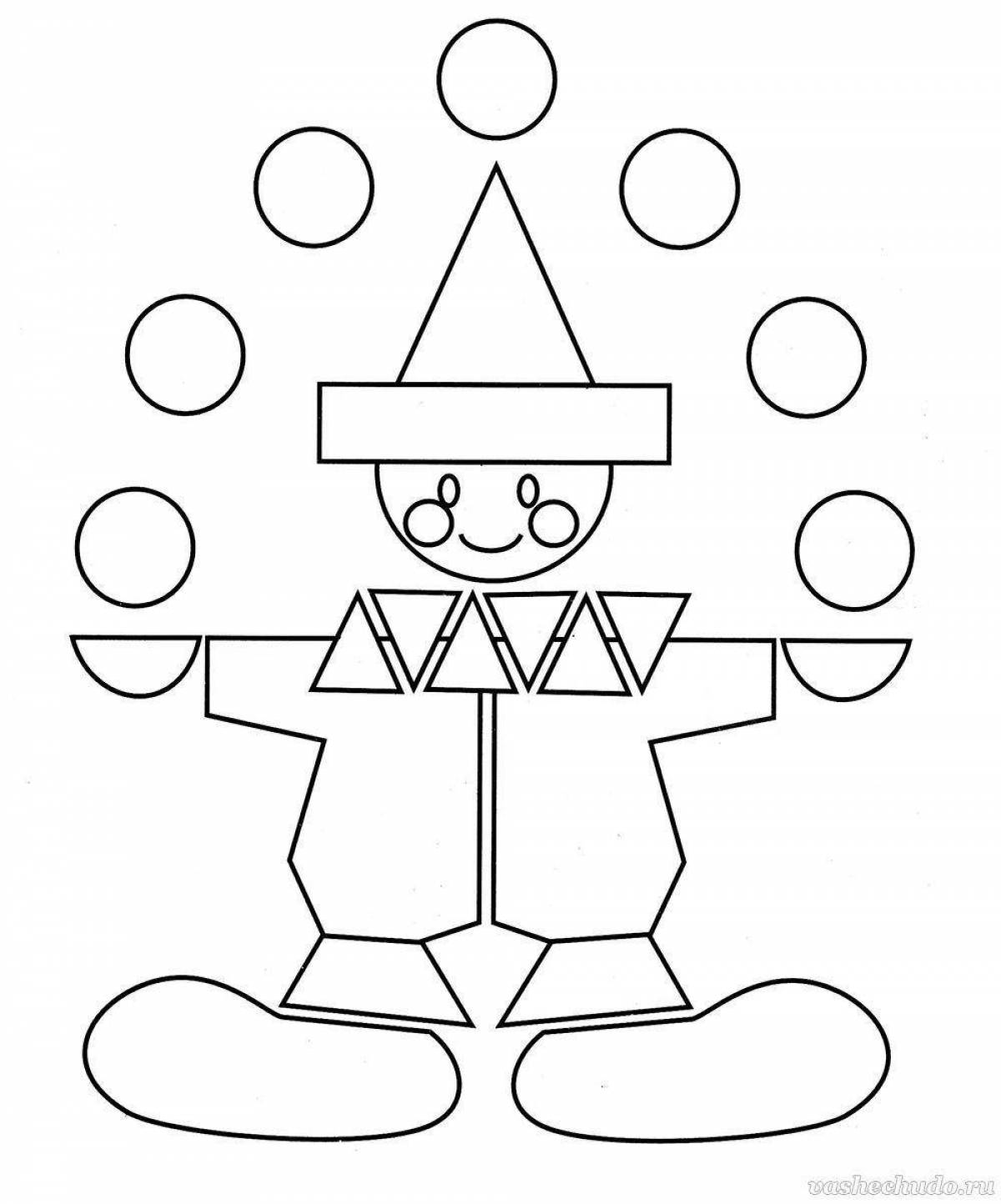 Coloring pages with vibrant geometric shapes for 3-4 year olds