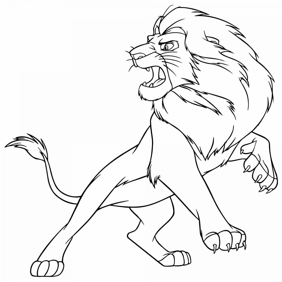 Luxury lion coloring book for 6-7 year olds