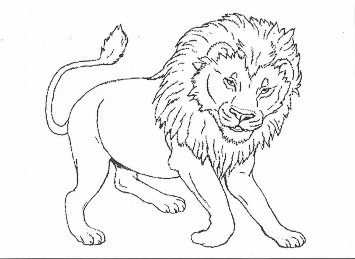 Luxurious lion coloring book for kids 6-7 years old