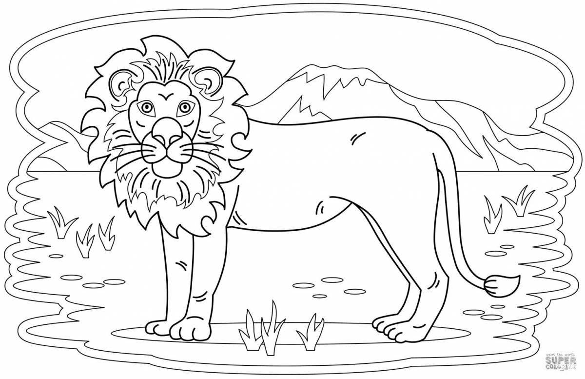 Gorgeous lion coloring book for 6-7 year olds