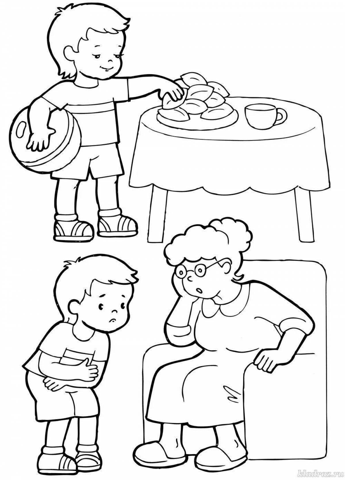 Positive Health Coloring Page for Seniors