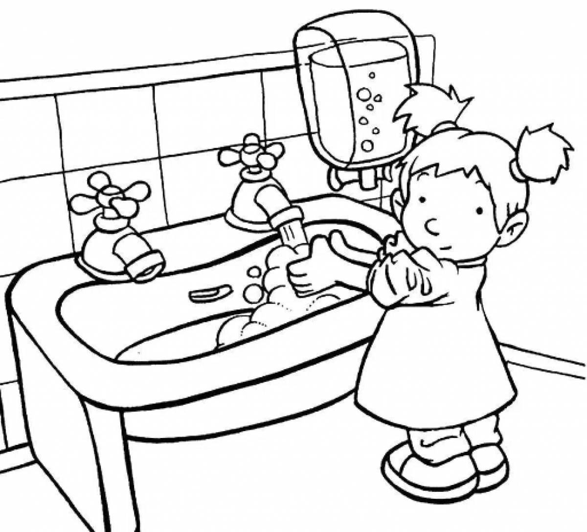 Calming health coloring page for the elderly