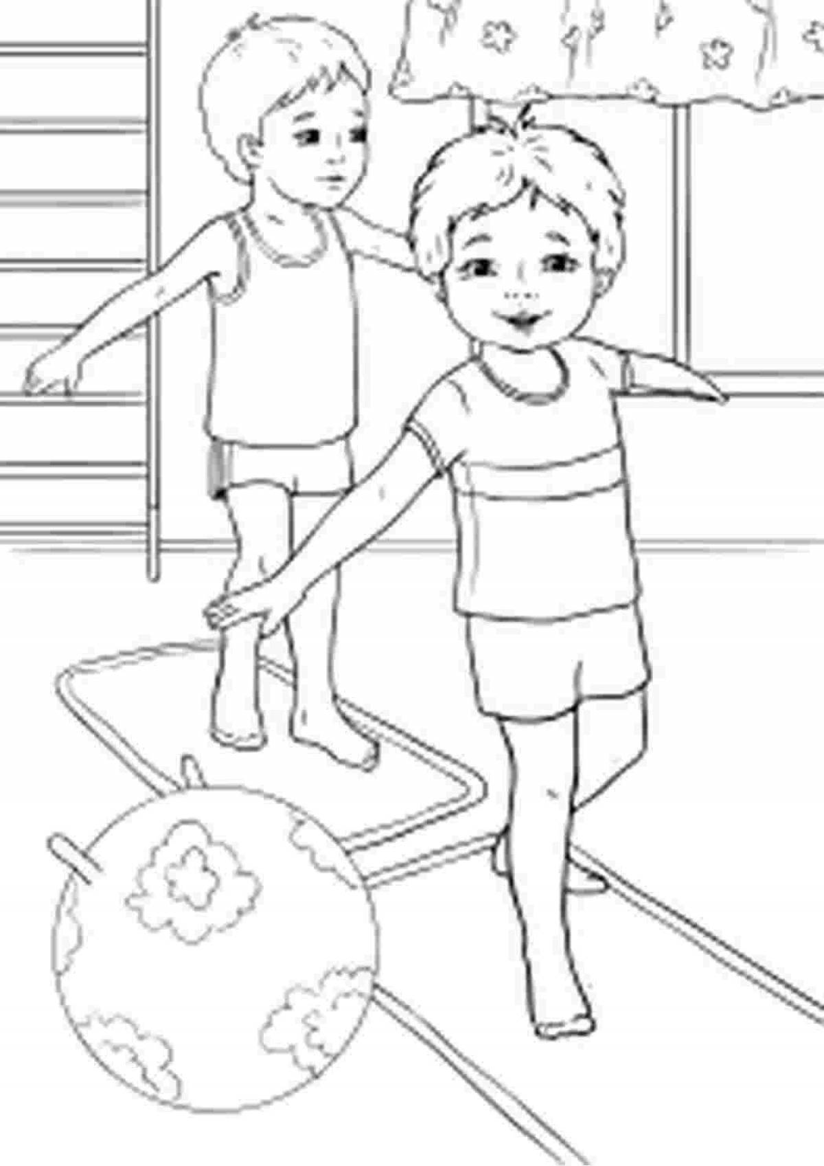 Fun health coloring book for older people