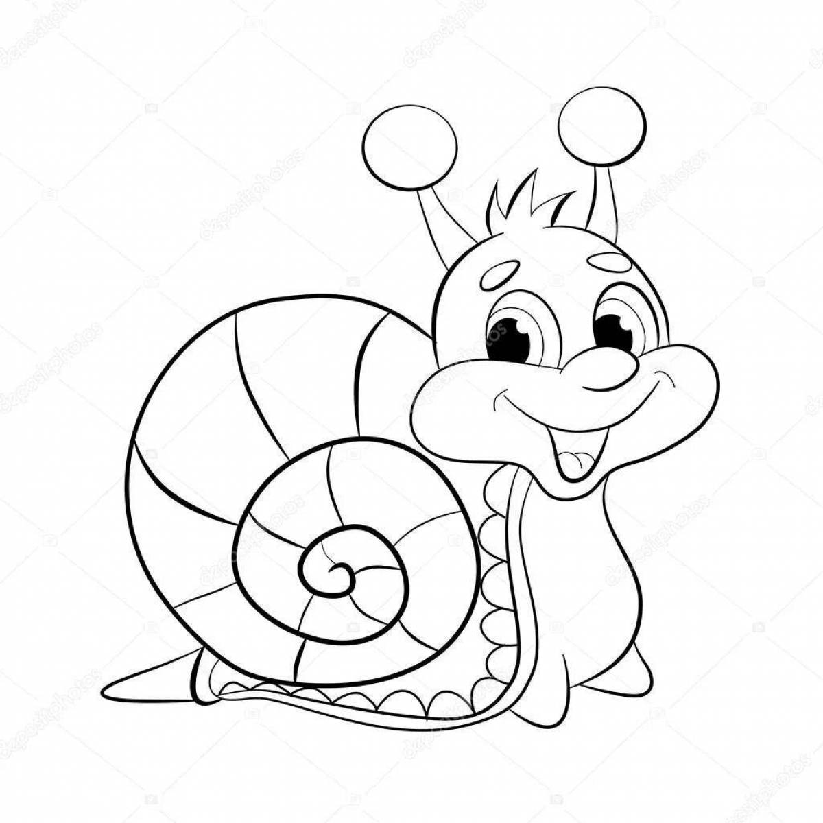Colorful snail coloring page for kids