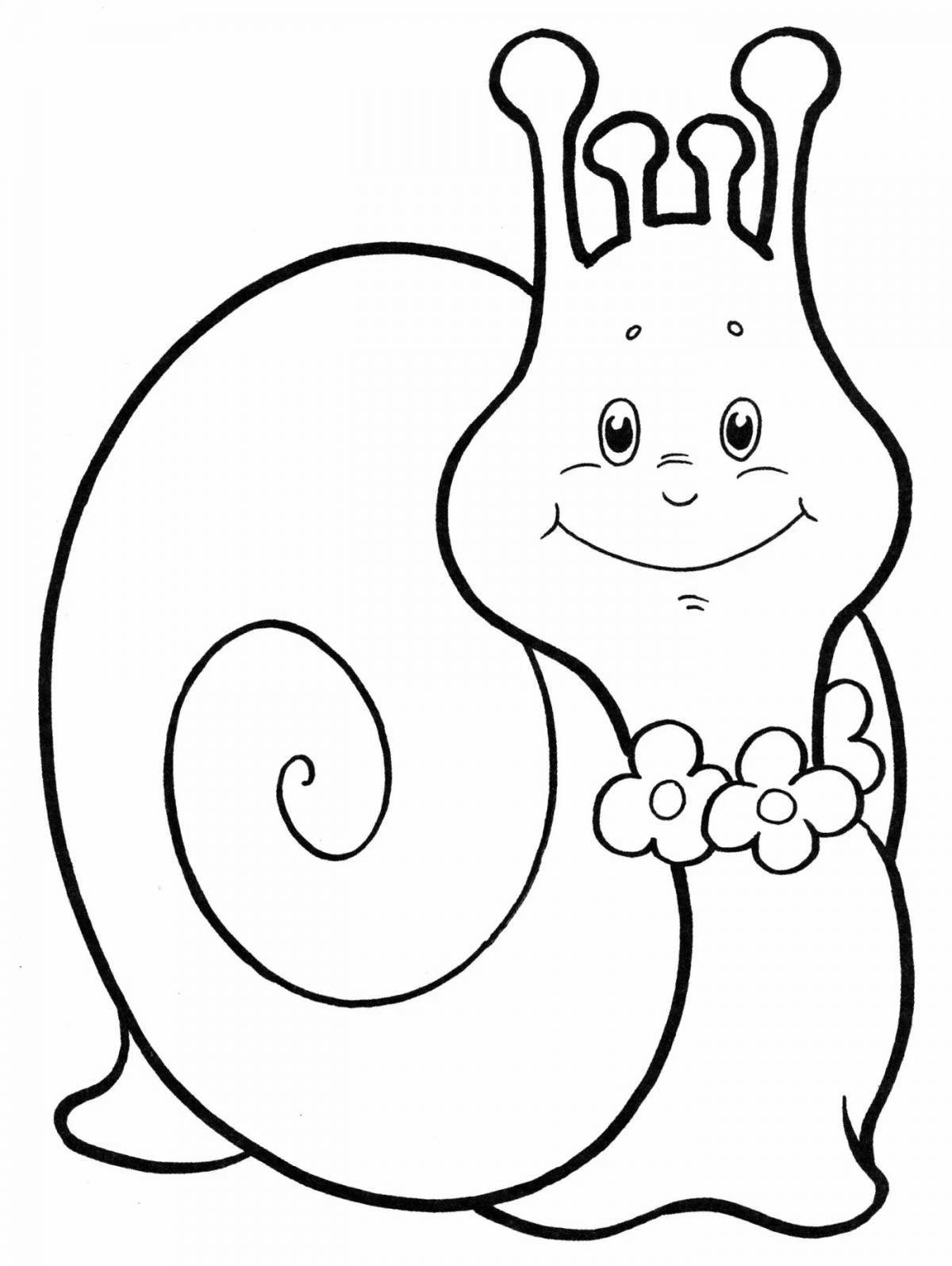 Fun coloring snail for pre-k