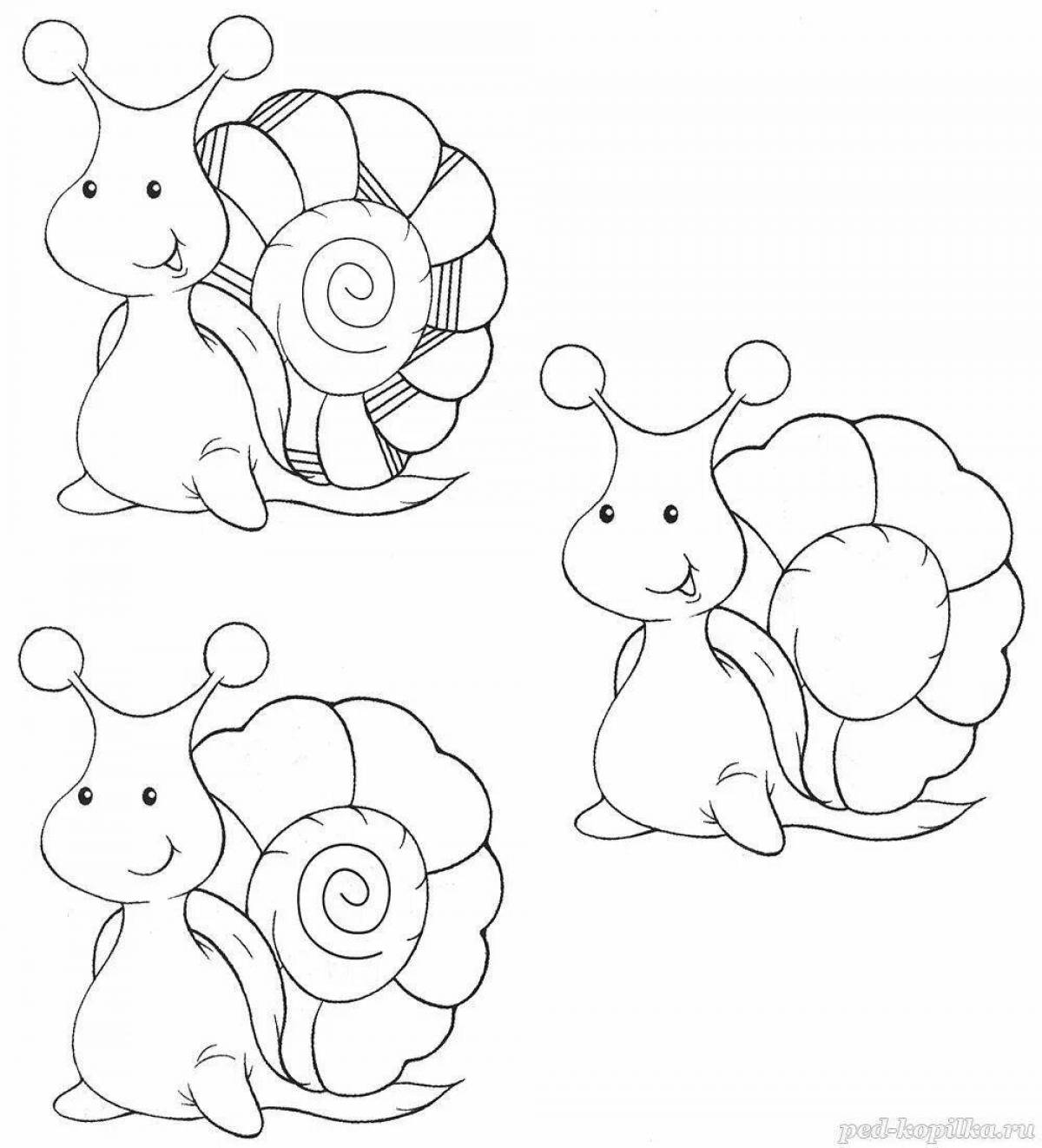 Fun coloring snail for kids