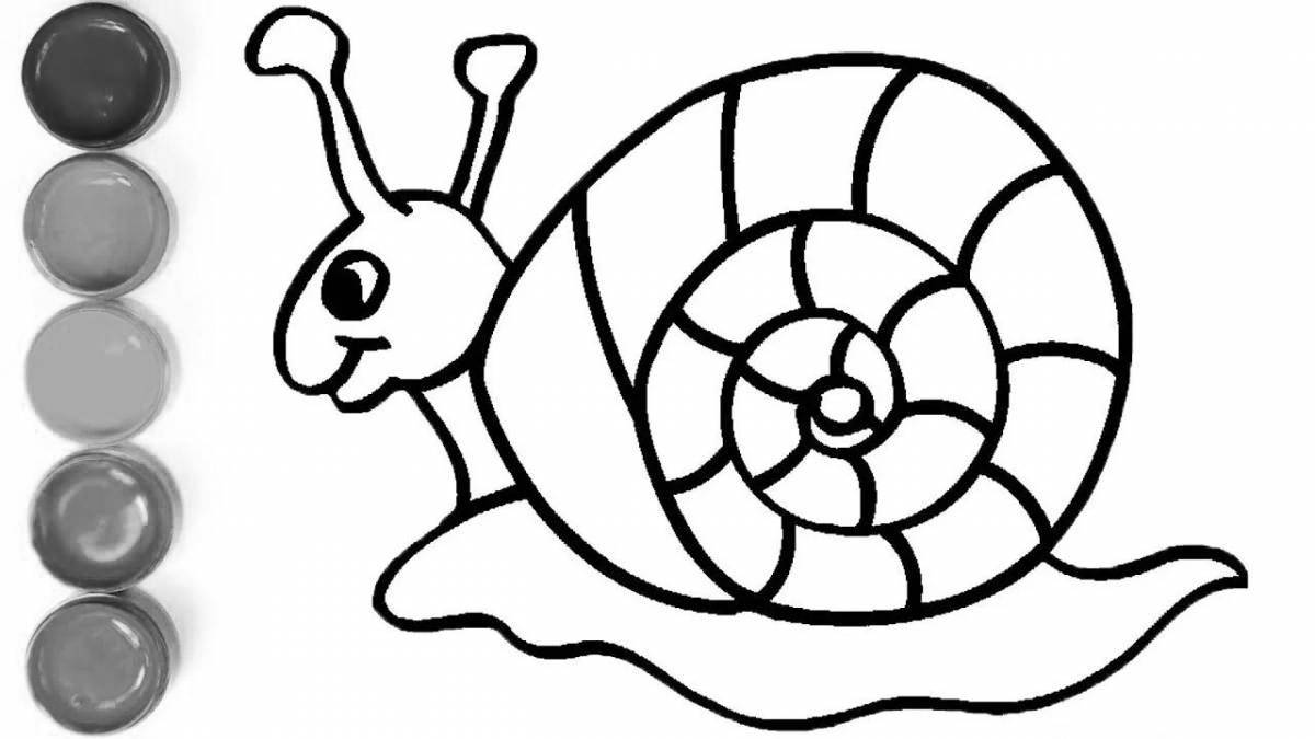 Exciting snail coloring book for kids