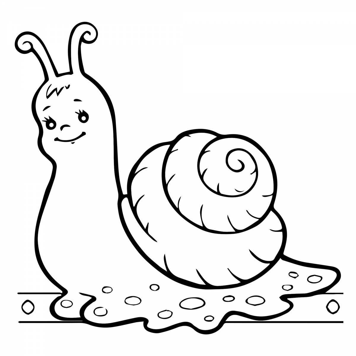 Animated snail coloring page for kids