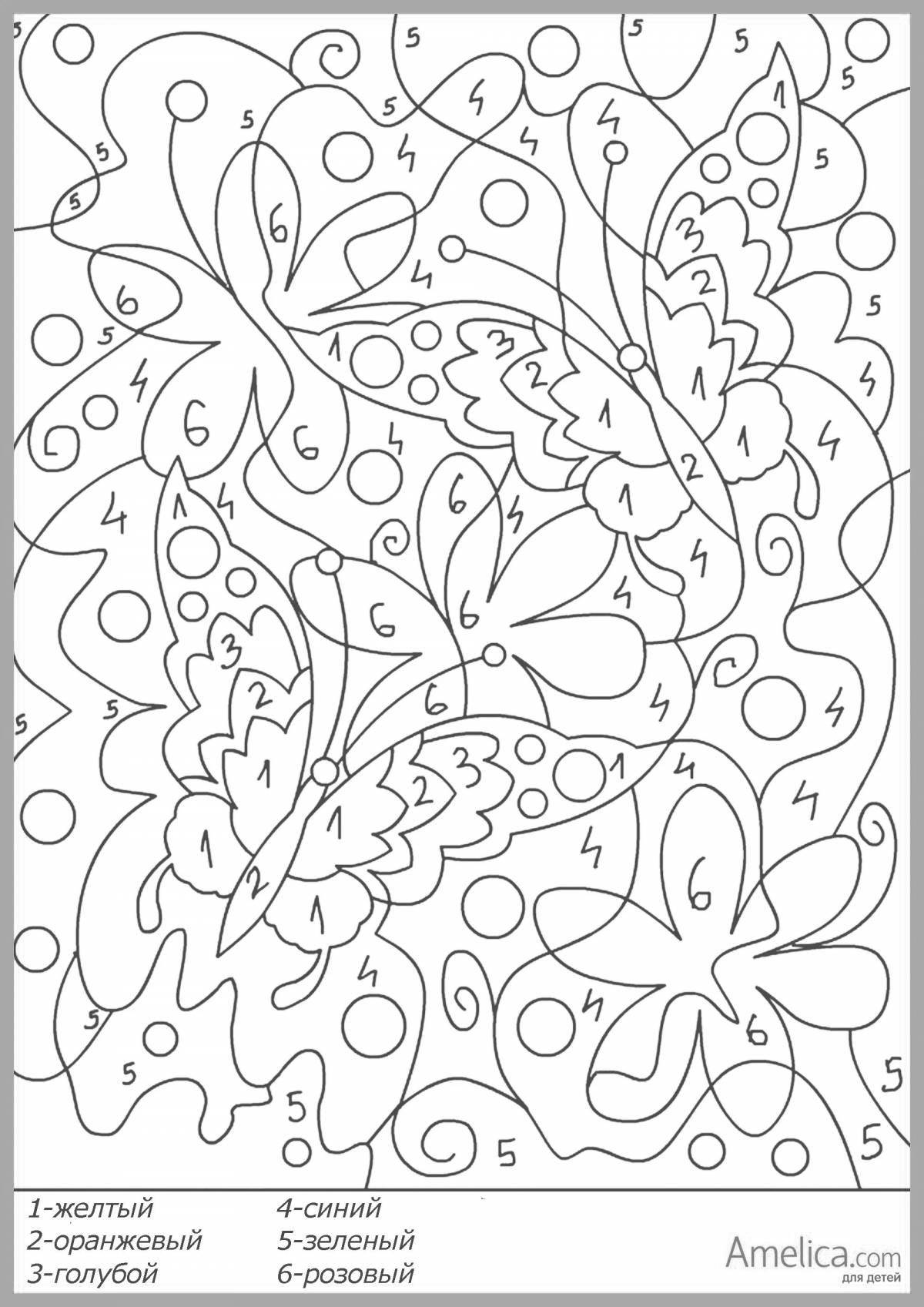Stimulating coloring book for 7-8 year olds