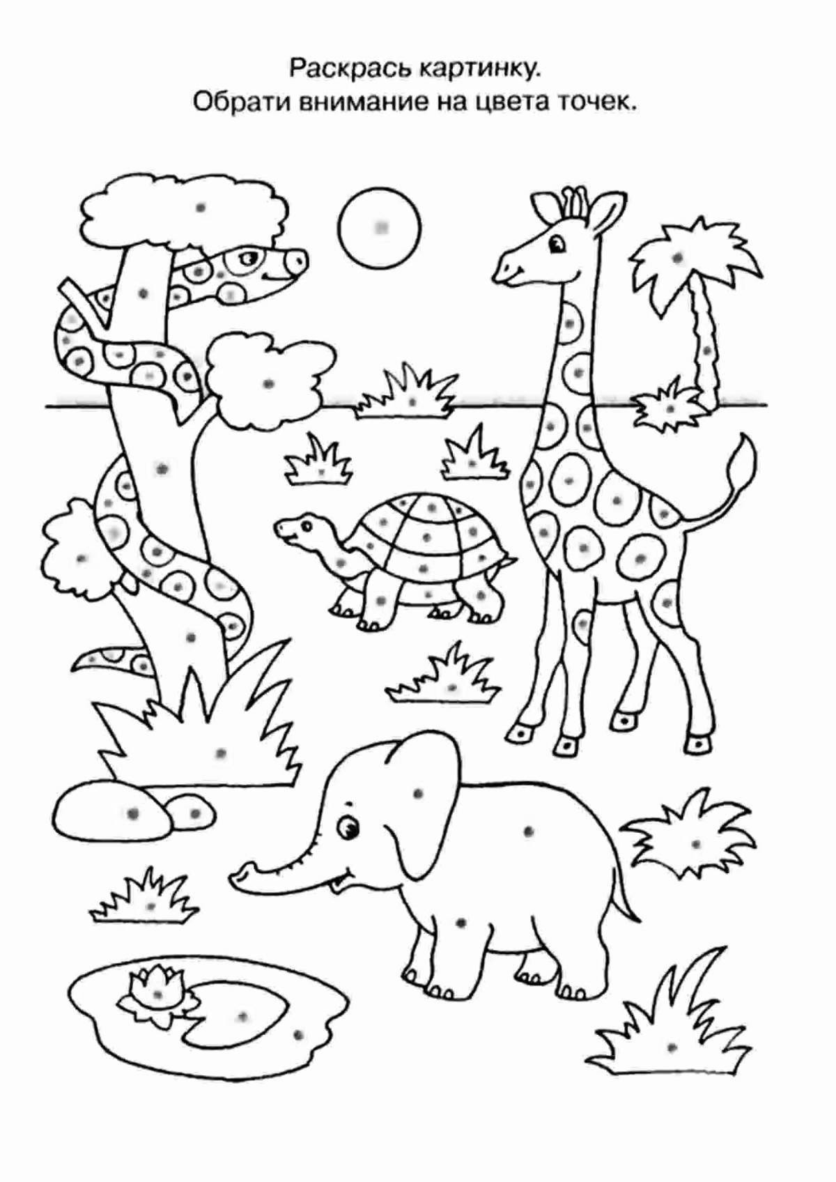 Creative coloring book to develop attention