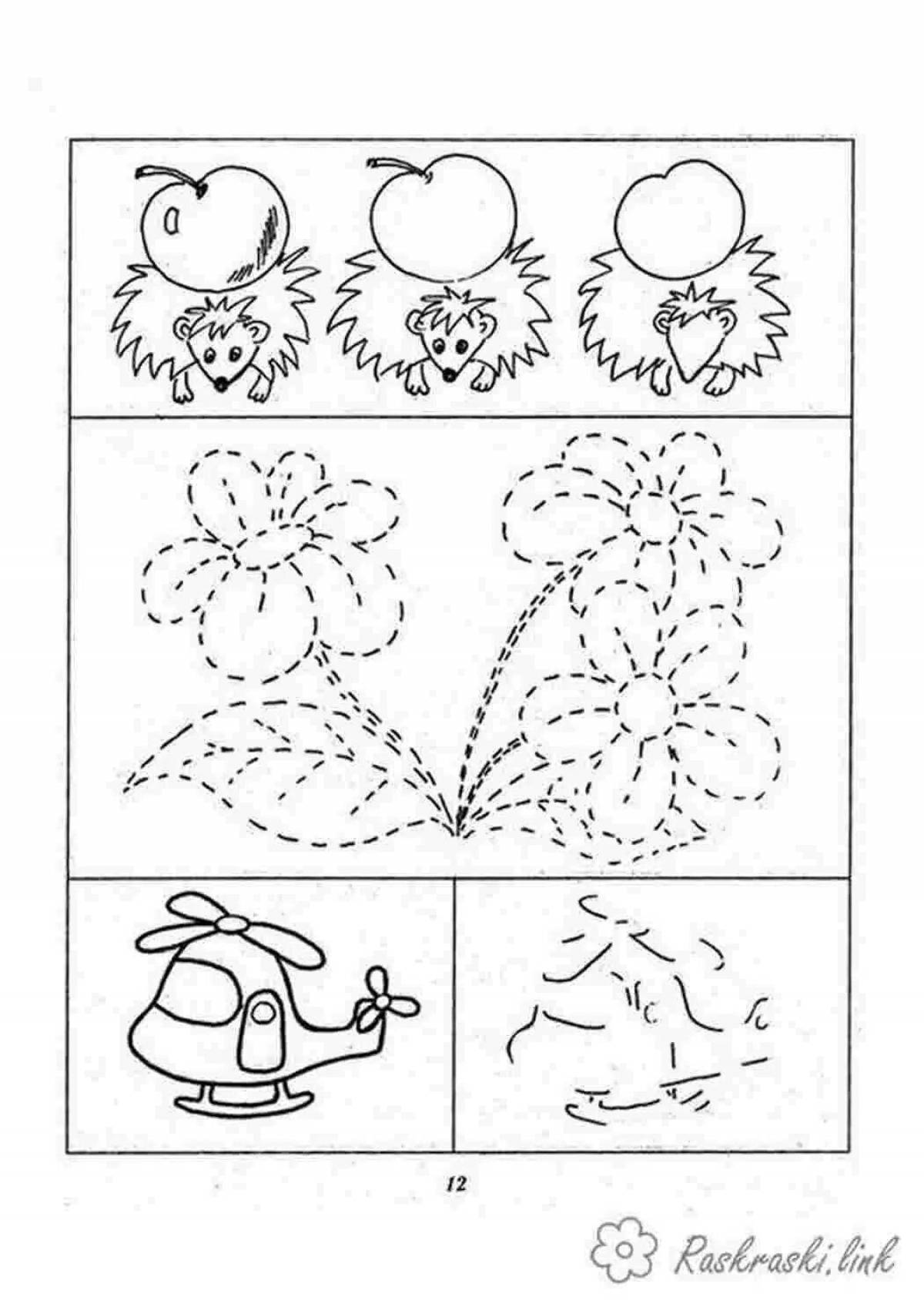 Coloring book for the development of fine motor skills