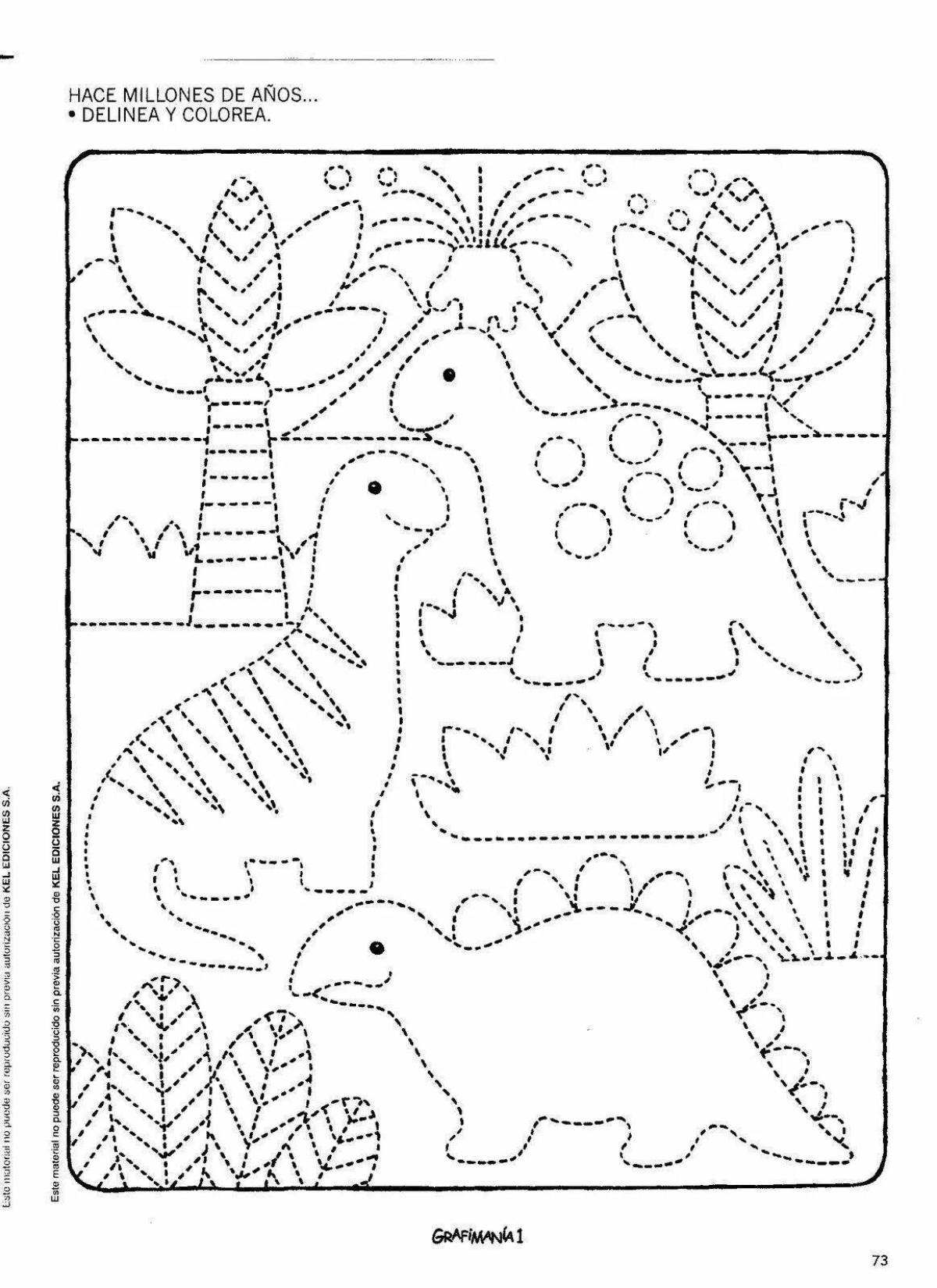 Colorful coloring book for developing motor skills