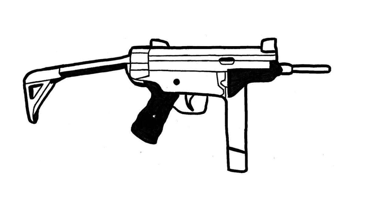 Радиантная раскраска для мальчиков с пистолетами и пулеметами