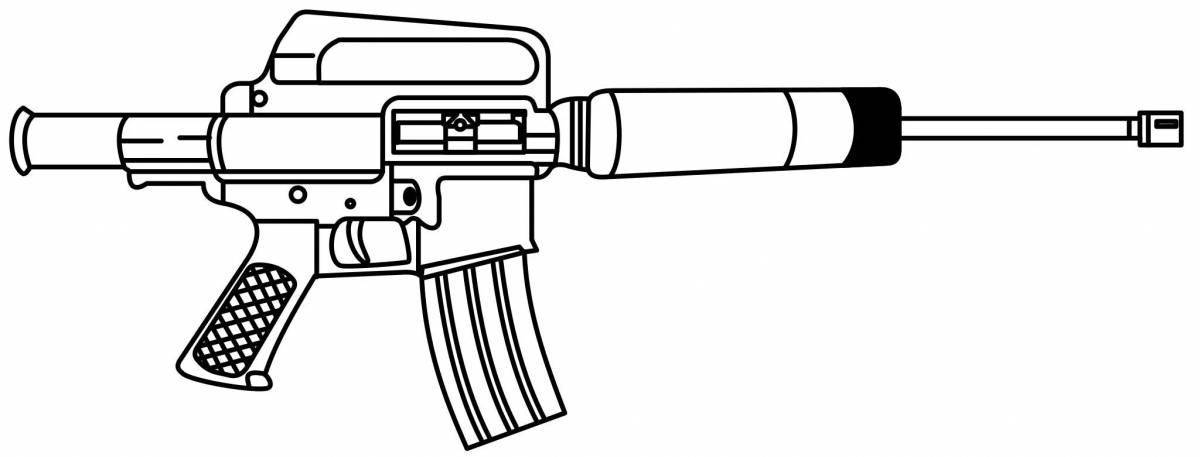 Impressive coloring book for boys with pistols and machine guns