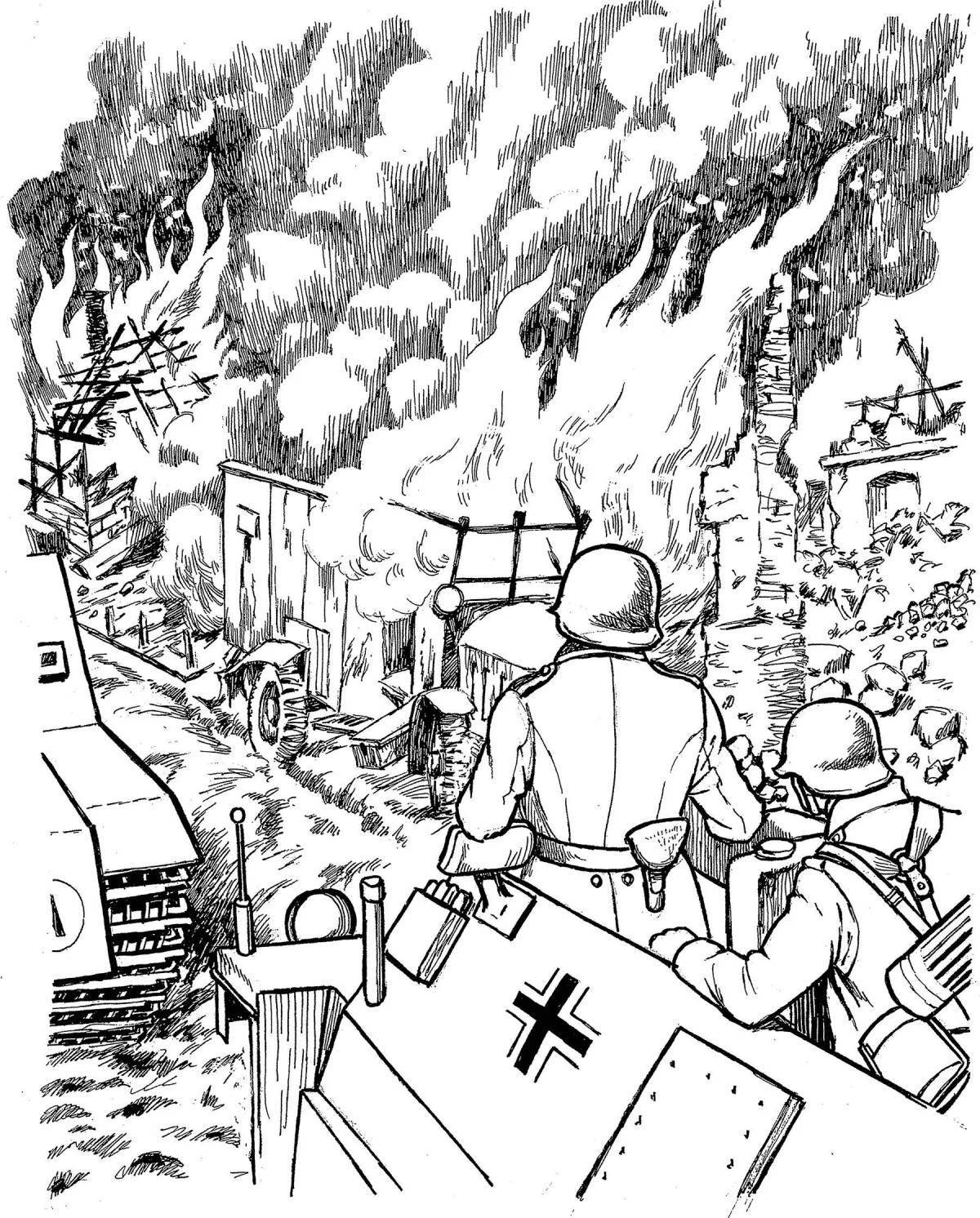 Tragic war coloring book