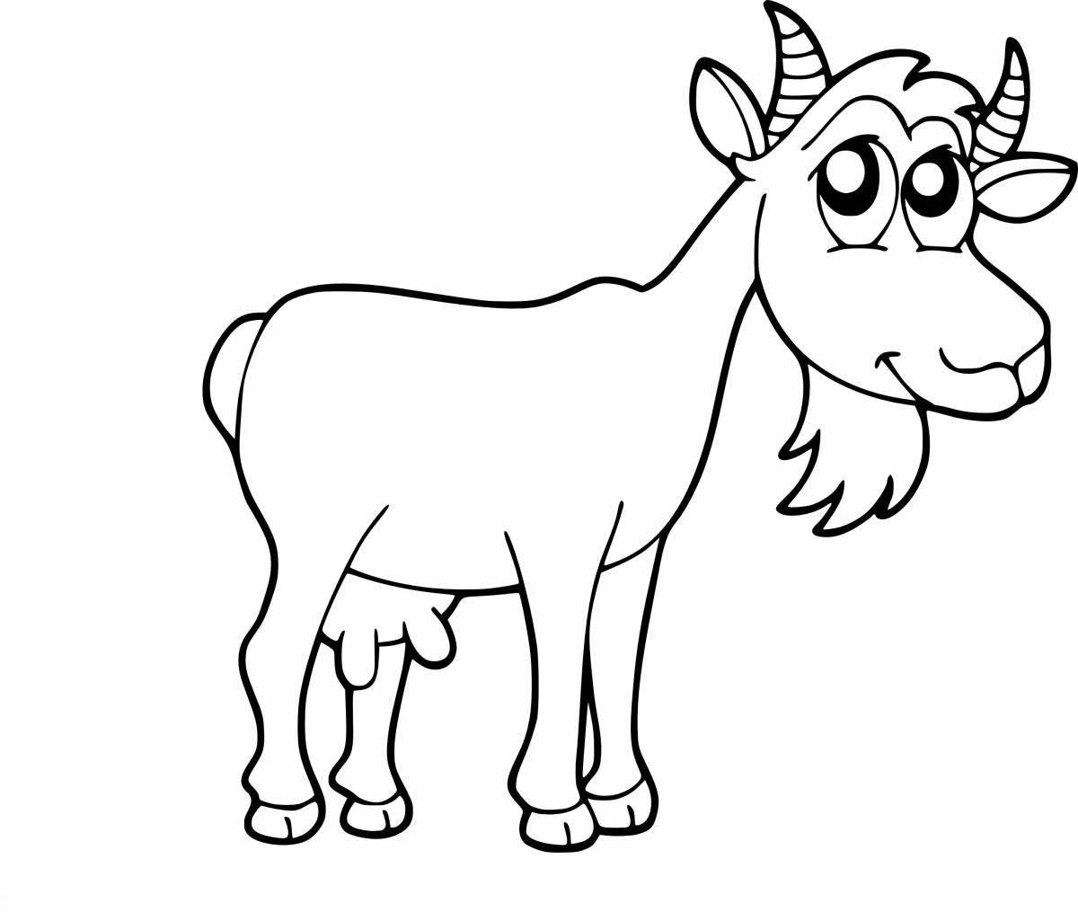 Fancy goat coloring book for 5-6 year olds