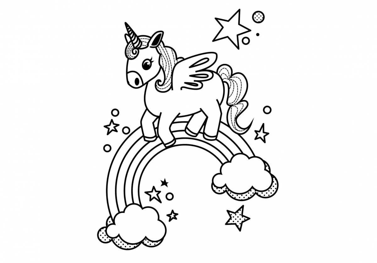 Charming unicorn coloring book