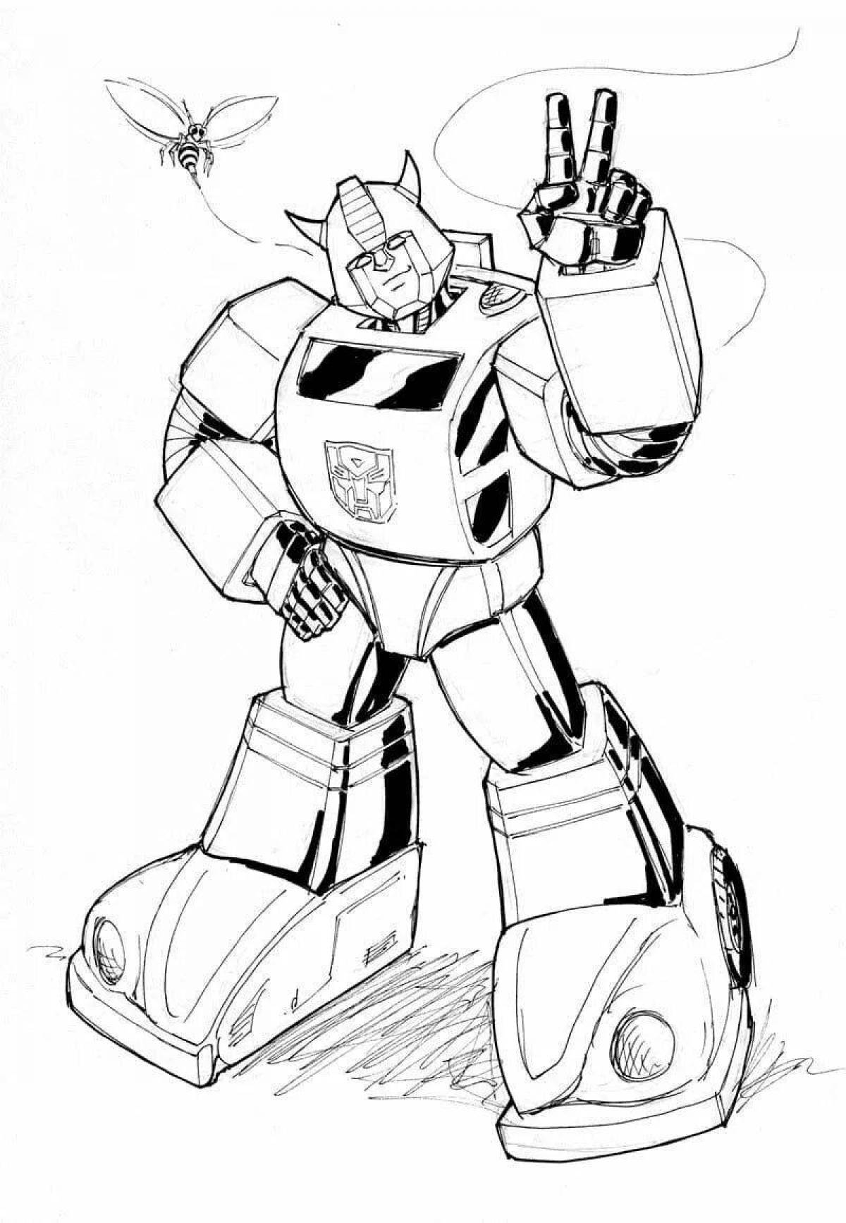 Colorful bright bumblebee coloring page