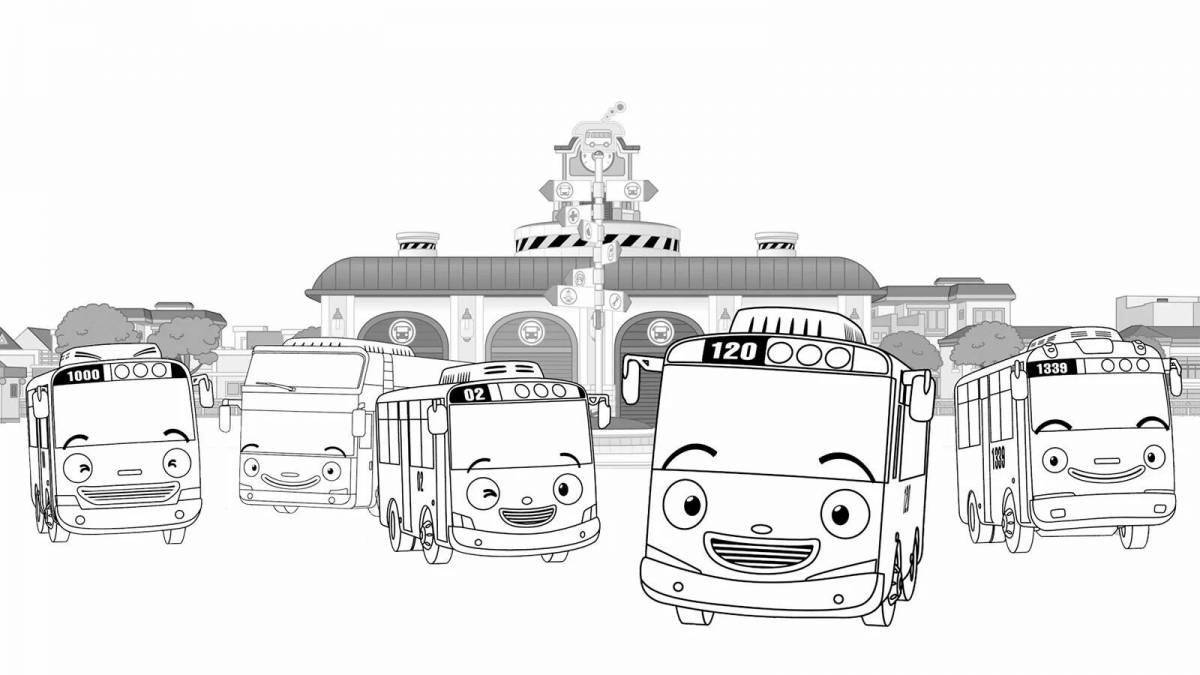 Coloring page amazing cars and buses