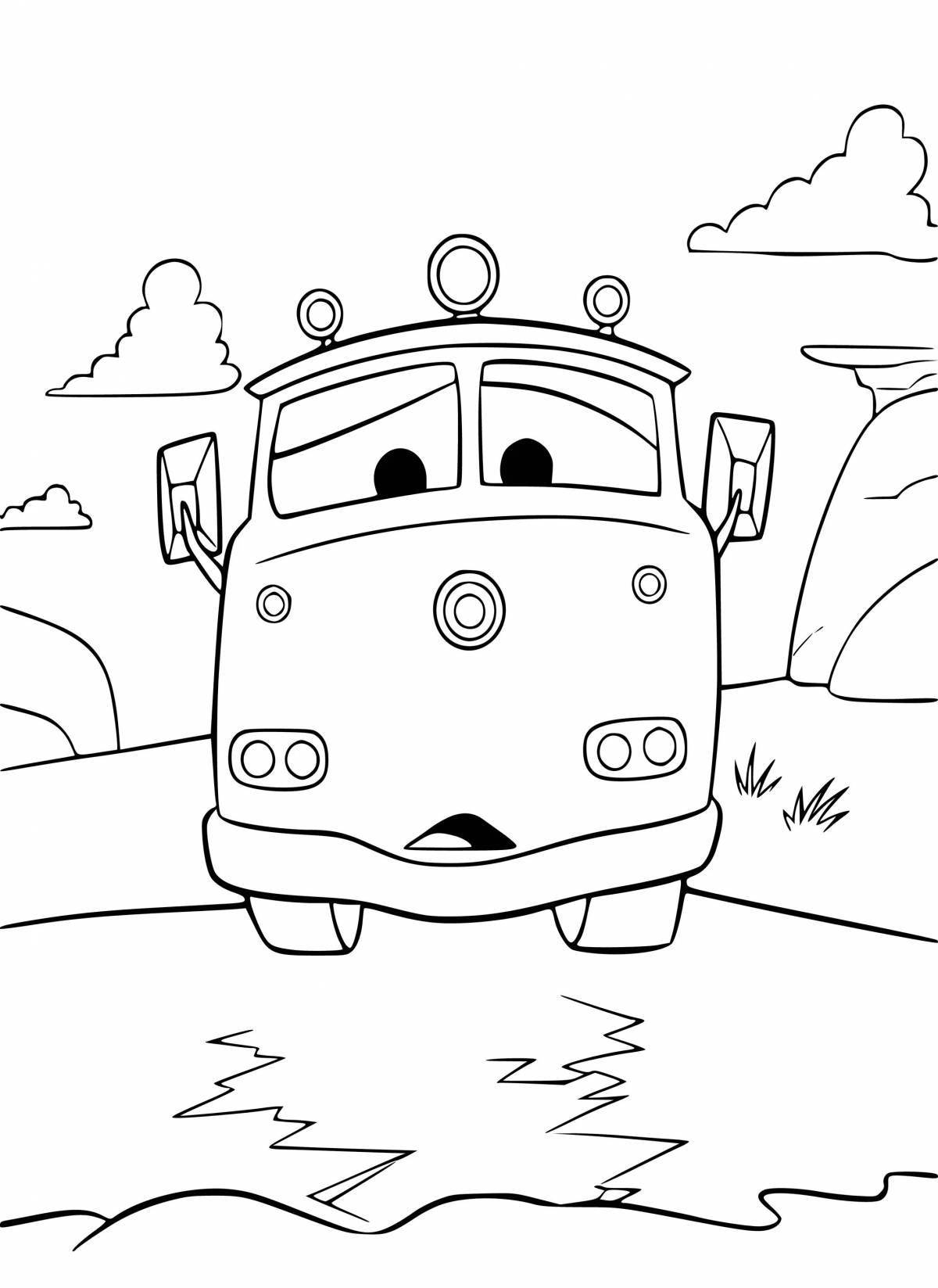 Coloring page wonderful cars and buses