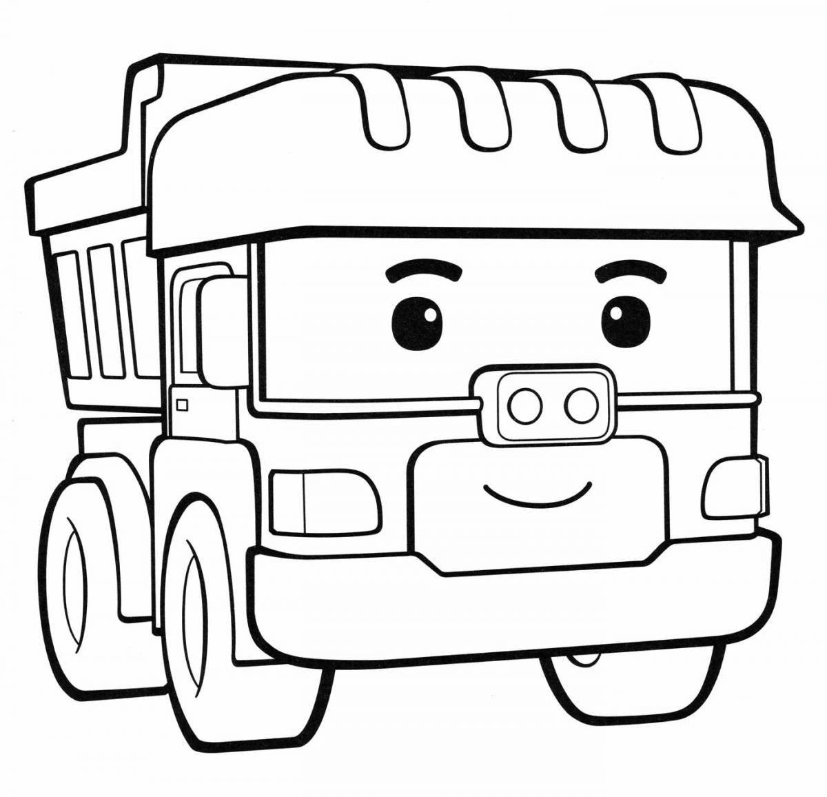 Coloring page adorable cars and buses