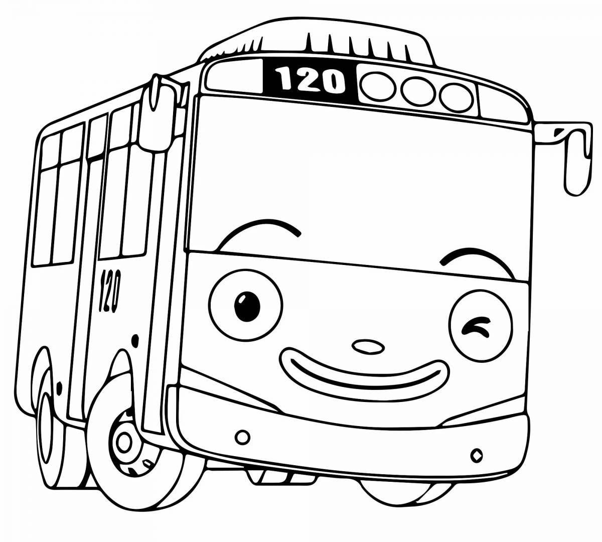 Coloring book shiny cars and buses