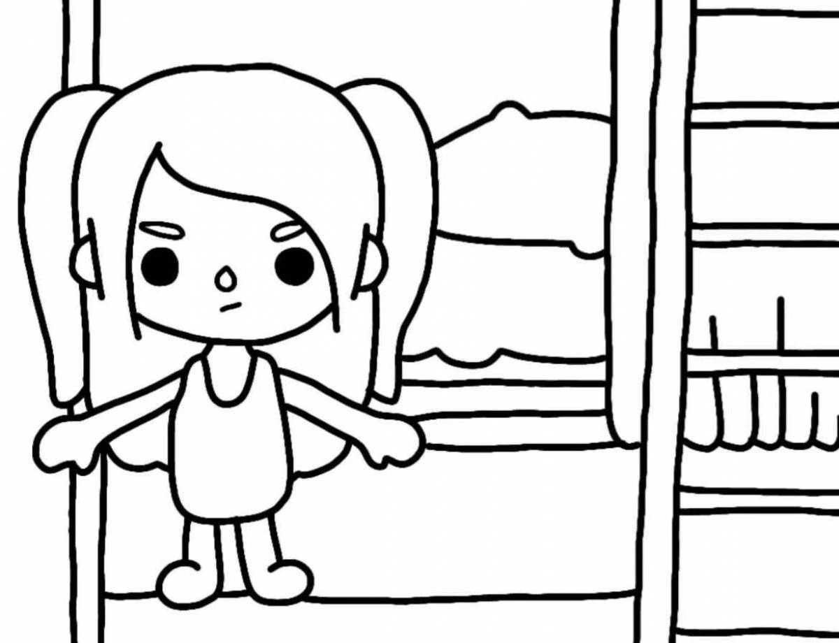 Adorable house coloring page by Toki Boki