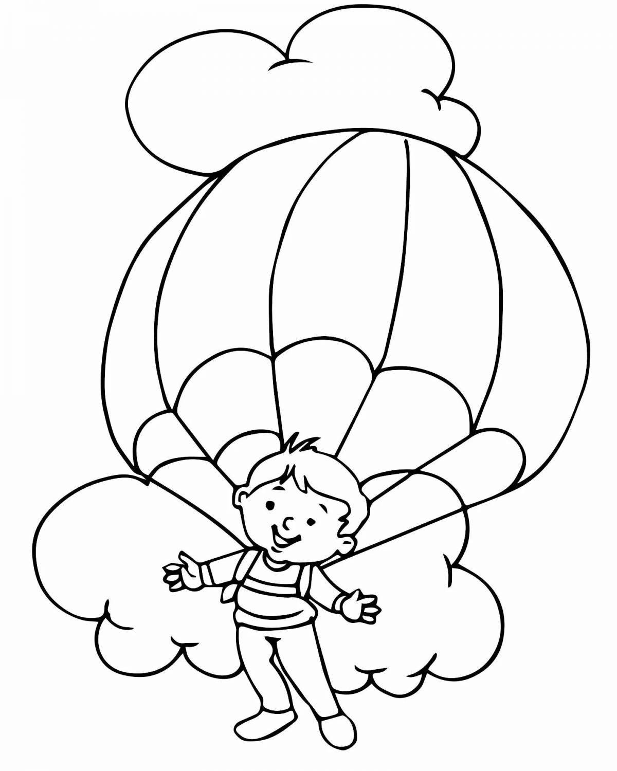 Веселый парашютист раскраски для детей