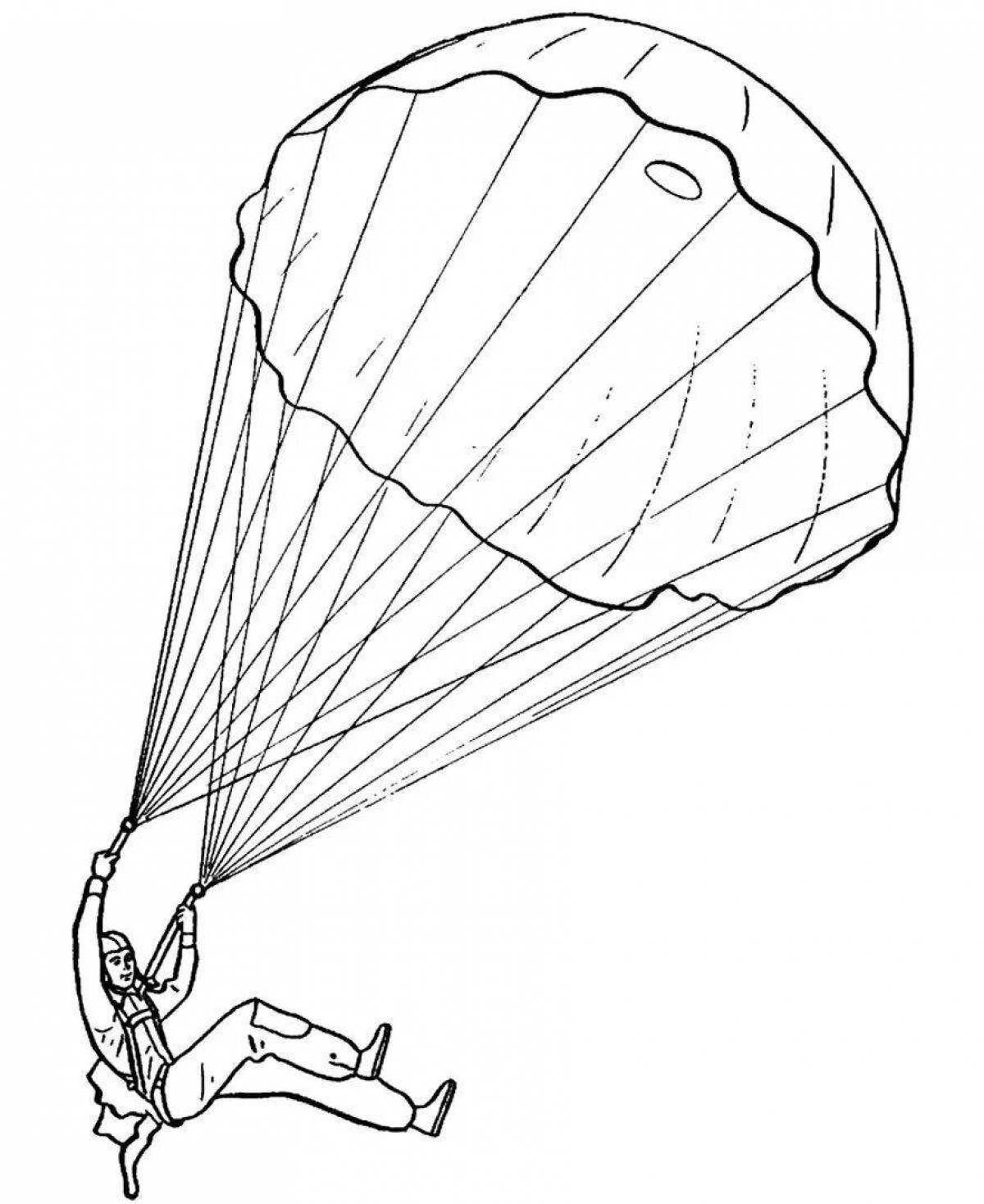 Раскраска «динамический парашютист» для детей
